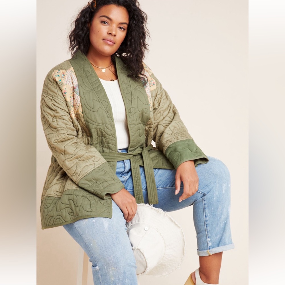 NWT Anthropologie quilted patchwork kimono jacket sz 1X